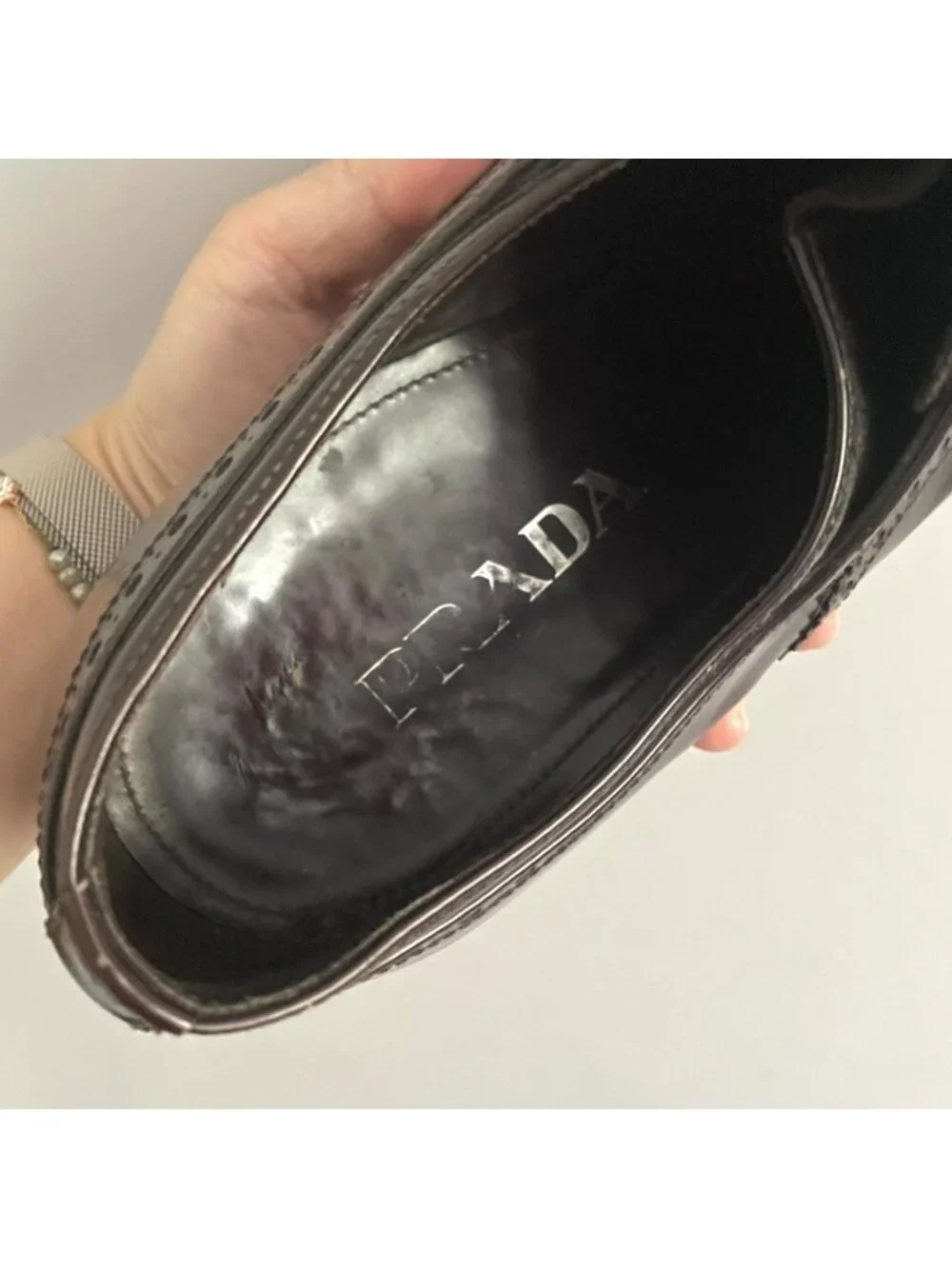 Prada Brown Leather Wingtip Brogues Dress Shoes - 9.5 🇮🇹